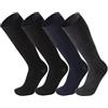 Prisco Calze Sanitarie Uomo Lana Calzini Senza Elastico Per Diabetici Calze Mediche Bianche Made in Italy 4 Paia Lungo, Taglia Unica (2x Nero, 1x Blu, 1x Antracite)
