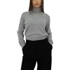 Win's Maglione a collo alto in cashmere da donna. Made in Italy, grigio, XL
