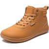HOBIBEAR Sneaker Impermeabili a Piedi Nudi High-Top per Donna e Uomo | Tacco Zero (Zero Drop) e libertà delle Dita | Stivaletti alla Caviglia Traspiranti, Marrone, 38 EU