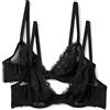 Amazon Essentials Reggiseno con Scollo Profondo, Non Imbottito, con Ferretto, in Pizzo Elasticizzato Donna , Bianco/Bronzo Lavato, 3C