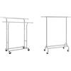 SONGMICS Stand Appendiabiti Portabiti in Acciaio Cromato con 2 Traverse con Rotelle HSR12S & Stand Appendiabiti Attaccapanni in Metallo Cromato con Ruote, Portata Fino a 50 kg, Argento