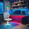 FurnitureR Compact Kids Gaming Chair, Hollow PP Backrest, Adjustable Height, Ergonomic Swivel Sponge Seat, 5-Wheel Iron Base, for Teen & Children Drawing, Gaming, Classroom, MORANDI GREY, 38,5 x 40 x