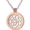 Morella Collana Donna 70 cm Acciaio Inossidabile Oro Rosa con Coins Moneta amuleto Ciondolo Rotondo 33 mm Fiore di Loro Oro Rosa in Sacchetto di Velluto