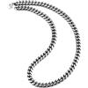 COOLSTEELANDBEYOND 9MM Largo 60CM Lungo Catena Barbozzale, Miami Catena Cubana Collana da Uomo, Hip Hop, Acciaio Argento Nero Due Toni