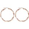 day berlin day.berlin orecchini a cerchio Celio da donna placcati oro rosa 18k, 35mm di diametro, ritorti, spessore 2mm, acciaio inox 316L, senza nichel e resistenti all'acqua