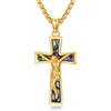 PARYFO Collana da uomo a forma di croce in argento Sterling 925, con ciondolo a forma di croce con Gesù, protezione amuleto, gioiello per uomini cristiani, 25 *25mm/0.98 *0.98 Zoll, Argento sterling