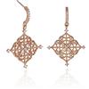 namana Orecchini Pendenti Oro Rosa con Dettagli in Filigrana per Donna e Ragazza, Eleganti Orecchini Pendenti con Pietre Zirconi, Orecchini Oro Rosa Donna con Confezione Regalo