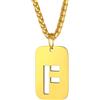 Richsteel Collana con Ciondolo a Forma di Lettera A-Z 26 Personalizzabile con Lettera dell'Alfabeto con Catena di Grano Resziabile Placcato Oro/Nero e Acciaio Inossidabile Gioielli Unisex
