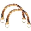 PATIKIL Manici per Borsa in Bamboo, 2 Pz Manici a U Sostitutivi Fatti a Mano con Fibbia Metallico per la Realizzazione di Borse e Decorazioni, Marrone