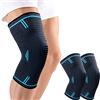 MILAIUN Ginocchiera Ortopedica, 2 pezzi Ginocchiera sportiva Uomo e Donna, Tutore Ginocchio, Elastica Antiscivolo Fascia Compressione Ginocchio, per Allevia Gli Infortuni Sportivi e l'Artrite(L)