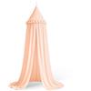 HOTUT Baldacchino per Letto Bambini con Volant,Tenda Sospesa per Culla,Tenda Zanzariera Cupola Rotonda Baldacchino per Decorazione Lettino Culla Bambini Cameretta Camera da Letto Lettura(Rosa Riso)
