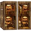 MAKEASY Kit Book Nook, Kit Fai da Te per Angolo Libri in Miniatura per Casa delle Bambole, Puzzle 3D in Legno per Libreria Decorativa per Adolescenti e Adulti (Libro)