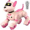 anysun Cane Robot, Giocattolo Cane Robot Ricaricabile, Giocattolo Programmabile con Funzione di Seguito, Comandi Vocali, Telecomando e Sensori Tattili, Regalo di Natale Ideale per Bambini (Rosa)