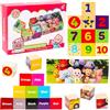Toyland® Cocomelon Cubetti di legno con 4 puzzle illustrati - Giocattoli educativi per bambini - Mattoncini da costruzione