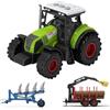 LioMaxi Scala 1:36 macchinina agricola inerziale per bambini, trinciacaricatrice, azienda agricola, agricoltura，3 effetti sonori simulati, luci, trattore + 2 rimorchi (Trattore + morsetto per legno)