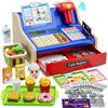 HYES Cassa Giocattolo per Bambini Registratore di Cassa, Blu | con Scanner, Giocattoli Soldi, Monete, Carta di Credito, Cesto Della Spesa, Giochi Regalo per Ragazzi Ragazze