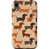 Funny Fun Dog pattern designs Sausage Do Motivo divertente con cane salsiccia, bassotto Custodia per iPhone XR