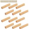 CAAGGMM Maniglie in Legno, 12 Pezzi Pomelli Cassetti per Mobili Cucina in Legno Con 24 Viti, Interasse Fori 96 mm, per Credenze, Tavolino, Mobili, Comodino