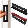 Alyxen 2 Pezzi Maniglia Autoadesiva per Porta Scorrevole, Maniglione Porta Esterna in Lega di Alluminio per Porte e Finestre, Cassetti, Armadi, Argento,150 x 25 mm (Nero)