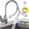 deegbbyi Prolunga Rubinetto, Prolunga per Rubinetto 30cm in Acciaio Inox, Estensore Girevole a 720°, Con Adattatore Filettato di Trasferimento e Guarnizione Anti Perdita, Per Cucina E Bagno