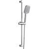 OFFO Saliscendi Doccia,Asta Doccia 70 cm,Saliscendi Doccia con Soffione,Asta Doccia con Soffione e Quadrato Doccetta con 3 Tipi di Getto e Flessibile da 1,6 m, Cromo