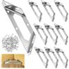 QWORK® 10 Pezzi connettori angolari in acciaio inox, supporto triangolare per la costruzione di mobili, per scaffali, sedie e tavoli
