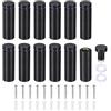 PATIKIL 5/8 x 2 Viti Distanziatrici per Segnali 12 Set Viti Supporto Parete Acciaio Inossidabile Montaggio Hardware Pannelli Pubblicitari Vetro Appendere Cornici Foto Acrilico Nero