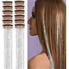 CWAWF Set di 12 mollette per capelli, 20,5 pollici, lustrini, resistenti al calore, extension per capelli di fata con clip, ciocche scintillanti, accessori per capelli da festa per donne e ragazze
