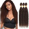 AiPliantfis Curly Wave Bundles Human Hair Capelli Veri Tessitura Human Hair Extensions Capelli Umani #4 Brown 50g/PC 150G Double Weft Unprocessed Virgin for Women 3 Bündel 18 20 22 Pollici