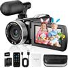 Vmotal Videocamera digitale 4K, 48 MP, foto 4K 60 FPS, videocamera digitale per Vlogging YouTube, con 2 batterie/scheda SD/telecomando