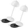 LA VILLE LUMIÈRE LVL Kit da 2 X EvaG Lampada da Tavolo Ricaricabile Senza Fili - Lampada LED Touch Dimmerabile da Interno/Esterno IP65 - Temp. Luce da 2200 a 3000K, Lunga Durata, Alluminio, Bianco