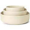 Amazon Basics Ciotole in Gres Smaltato, Set di 3 Pezzi, Lavabili in Lavastoviglie, Avorio