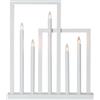 Eglo Portacandele Frame, lampada decorativa Natale, decorazione per finestra in legno, acciaio e plastica bianco caldo