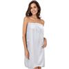 SINLAND Asciugamano da bagno da donna, in microfibra, leggero, lunghezza al ginocchio, con chiusura regolabile, 71 x 137 cm, bianco