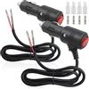 Funyord 2 Pezzi Presa Accendisigari (1 m) con Interruttore - Cavo di prolunga 12V/24V 16AWG a Doppio Isolamento per Auto, Camper, Barca, Moto