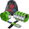 Sturdlink Cinghie di Ancoraggio 4m 25mm 250 kg con Fibbia a Camma + Borsa | Lotto di 6 | Per il Fissaggio e il Serraggio su Portabici Tetto, Porta Tavola da Surf, Bagagli Moto, Trasloco, Porta Bici Auto