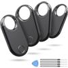 Hendari Smart Air Tags Bluetooth Tracker Finder 4 pezzi, Bluetooth Localizzatore Funziona con Apple Dov'è App (solo iOS) Trova oggetti e chiavi per Bagagli, Valigie, ZainiBorse, Batteria Sostituibile. Nero