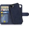 MyGadget Cover compatibile con iPhone 16E - Custodia Libretto Magnetica - Portafoglio Flip Wallet Case - Porta Carte in Similpelle PU Removibile Blu Scuro