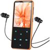 AGPTEK Lettore MP3 Bluetooth 5.3, Lettore Musicale da 64 GB in Metallo, Schermo da 2,4, Qualità Sonora HiFi, MP4 con Pulsanti Touch, Altoparlante, Radio FM, Registratore, 60 Ore di Musica, Arancione
