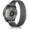 Niboow QuickFit 20mm Cinturino per Garmin Fenix 8 43mm/Fenix 7S PRO Solar/Epix 2 PRO 42mm, Acciaio Inossidabile Magnetico Cinturini per Garmin Fenix 7S/6S/6S Pro/5S/5S Plus/Descent Mk2S - Nero
