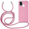 MyGadget Cover per Samsung Galaxy A21S - Custodia con Corda - Case con Cordino Opaca Antiurto | Bumper con Laccio | Tracolla - Practical Stylish - Rosa