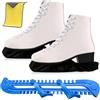 DAZZTIME Protezioni per Lame per Pattini da Ghiaccio,1paio di Protezione Regolabile in Plastica+1paio Skate Cover+1asciugamano,Copertura Universale per Lame per Pattini da Ghiaccio Protezioni.