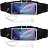 EHDWXVZM 2 marsupi touch screen, universali per telefoni cellulari inferiori a 6,5 pollici, marsupi sportivi alla moda, marsupi multifunzionali, accessori per sport all'aria aperta (nero)
