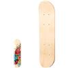 CLISPEED Tavola da skateboard fai da te da 43 cm per bambini, in legno d'acero a 7 strati, non finito, verniciabile, double-face, con fori preforati, per arte personalizzata e sostituzione