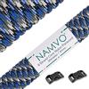 Namvo 100 piedi, 9 fili interni, forte resistenza alla rottura, 4 mm di diametro 550 Paracord Mil Spec Type III Nylon Paracadute Cord Blue Stripes