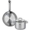 Fackelmann ELO 9695650 - Set di pentole 2 pezzi, 28 cm e 1 pentola 20 cm Elo Profi Citrino, inox, induzione