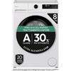 CANDY GD 48B9-S LAVATRICE, Caricamento frontale, 8 kg, 16 programmi, Profondità 54,8 cm, Giri 1400 rpm, Bianco, Nero, livello rumorosità centrifuga 69 dB(A), Classe A