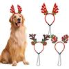 SAIIURV 3 Pezzi Fascia Natalizia per Animali Domestici, Corna da Renna con Cappello, Cerchietto Regolabile per Cani e Gatti, Accessori Festivi per Natale