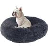 Voarge Cuccia per Gatti e Cani, Cuscino a Ciambella Peloso per Gatti e Cani, soffice cuccia per cani di piccola taglia media e gatti M-50cm/19.7in, grigio scuro