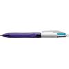 Bic Grip Fashion - Penna biro, 4 colori, Viola